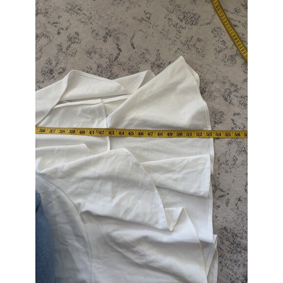 Lulus Iveta White Cutout Ruffled Sleeveless Midi Dress Size Medium Bridal Sexy - Picture 6 of 8